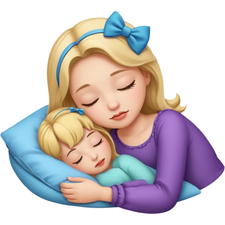 Girl with bow sleeping  emoji