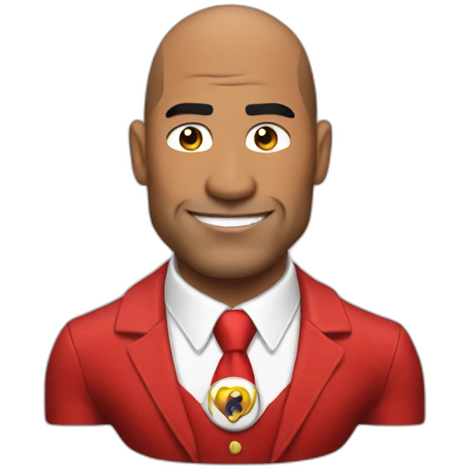 the rock wearing a super mario bros suit emoji