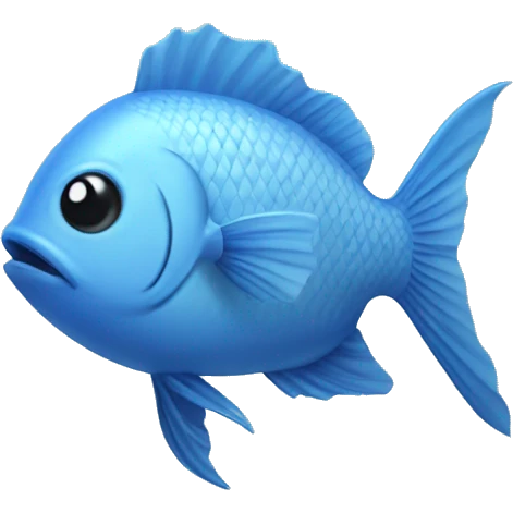 Pastell blue Fish  emoji