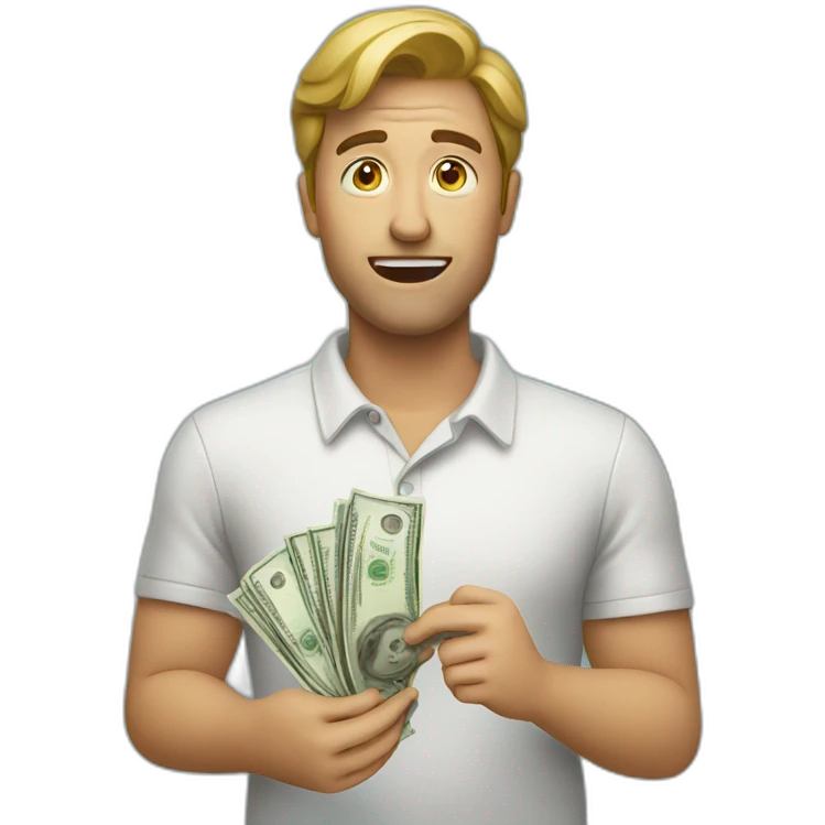 confused customer holding money  emoji