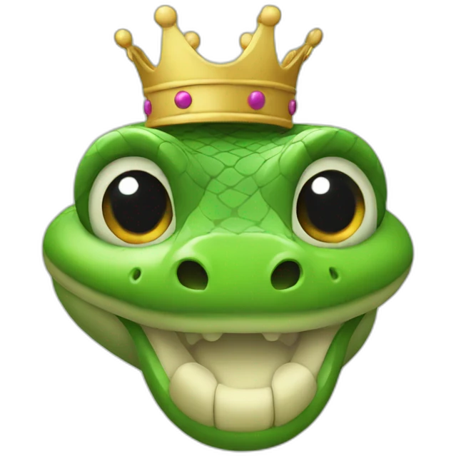 snake emoji with crown emoji