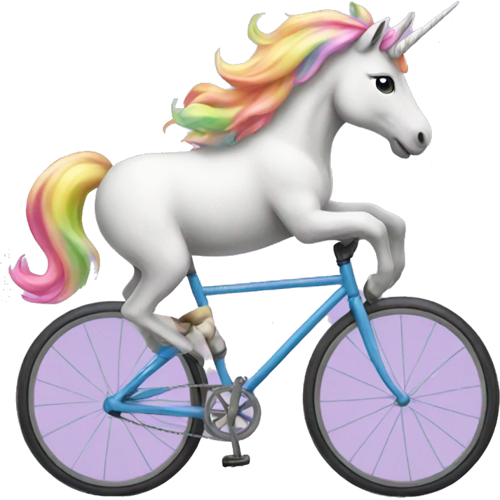 Unicorn on bicycle emoji