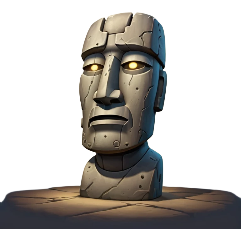 Moai with light behind him emoji