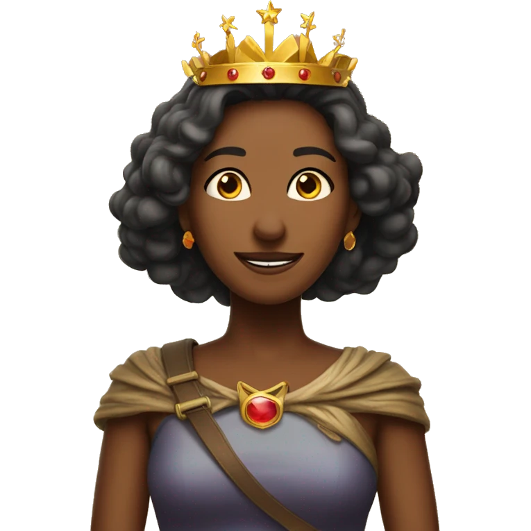 Remove the people in the background. Add a crown of fire above her head. emoji
