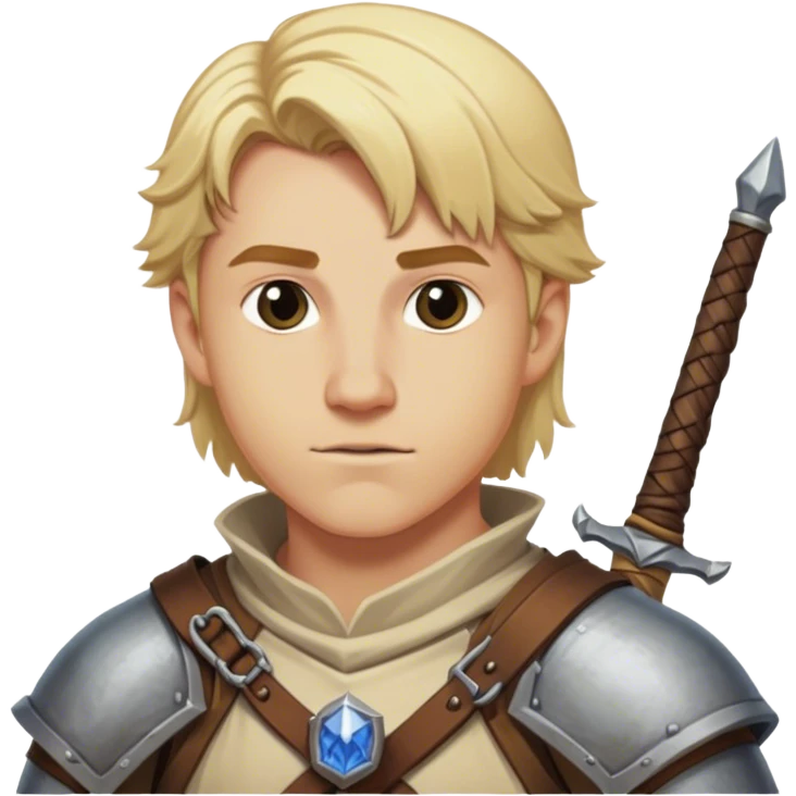Medieval DnD themed blonde male emoji