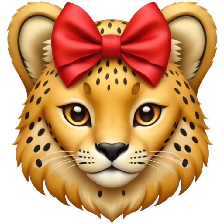 cheetah with a red bow  emoji