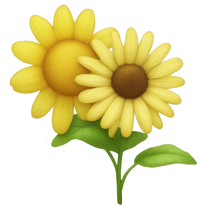 Un emoji de corista sonriente que este sosteniendo una flor amarilla  emoji
