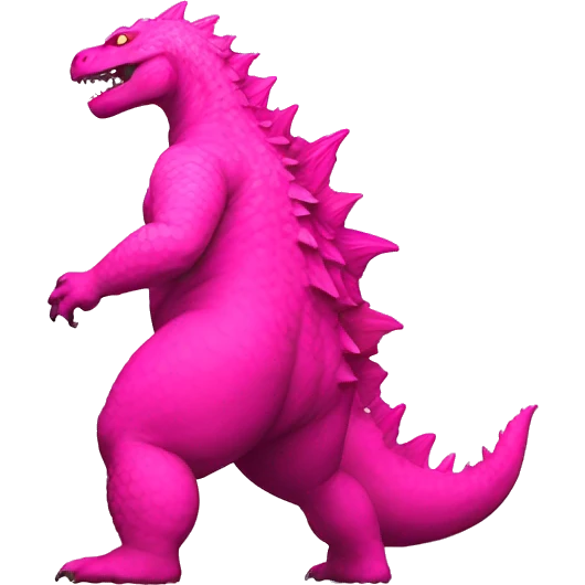 Godzilla back side pink emoji
