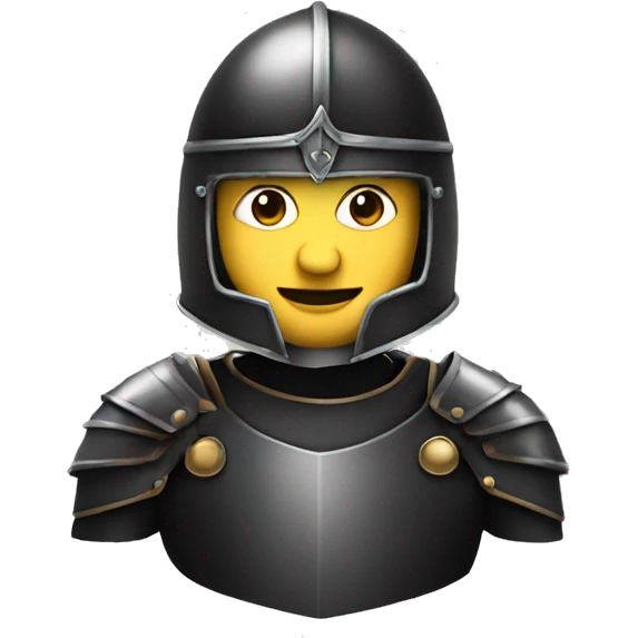 A stylish male in a knight black helmet with a face and body emoji