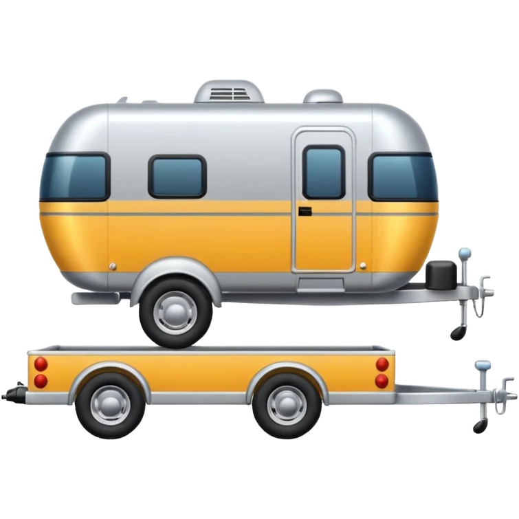 car towing a trailer with towbar. car must be infront of trailer emoji