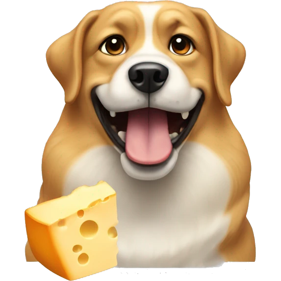 Dog eating cheese emoji