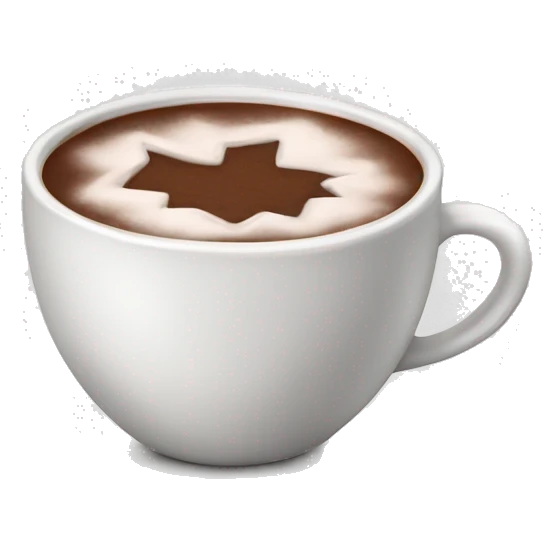 White mug hot cocoa emoji
