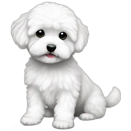 White maltipoo with euros emoji