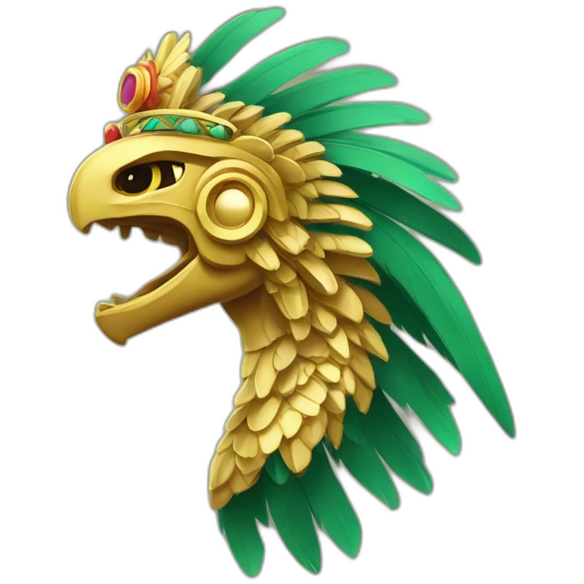 quetzalcoatl-frontview-wearing-a-mayan-golden-crown emoji