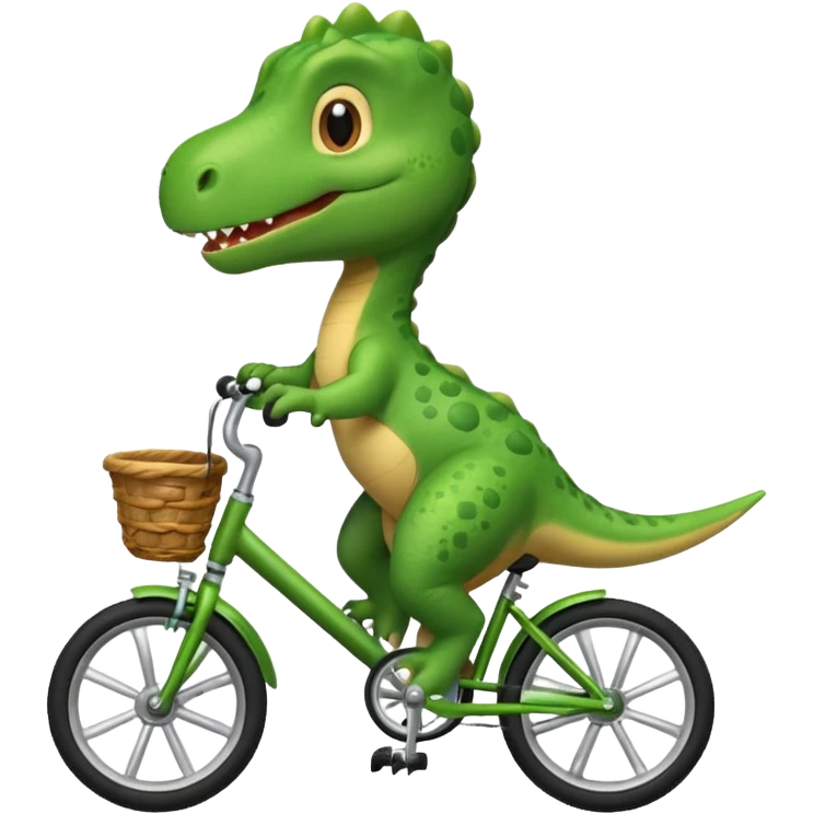 Baby dinosaur riding a bike  emoji