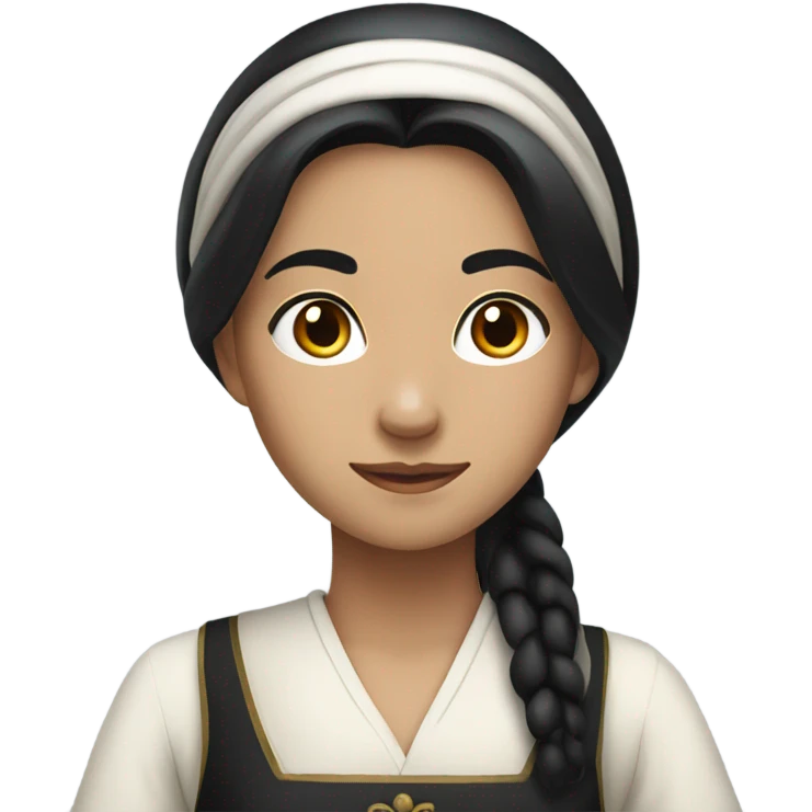 black hair female servant emoji