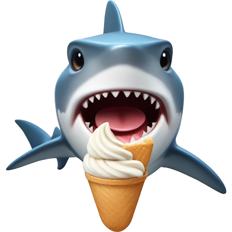 Shark eating icecream emoji