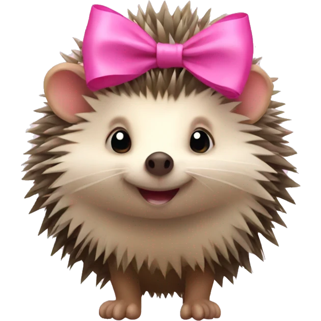 hedgehog with a pink bow emoji