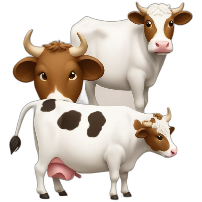 Vache qui est en train de Ken avec une vache emoji