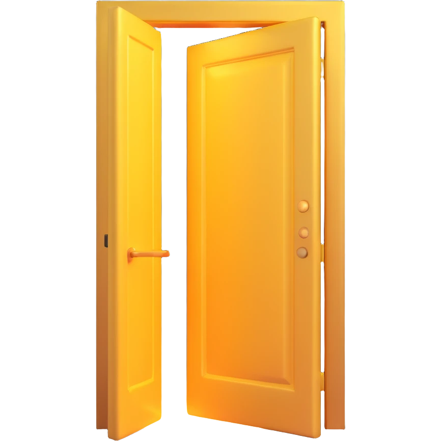 door slightly open with radiant golden light flooding out emoji