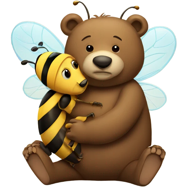 bear hugging bee  emoji