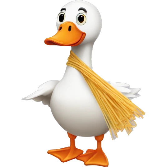 Goose with spaghetti  emoji