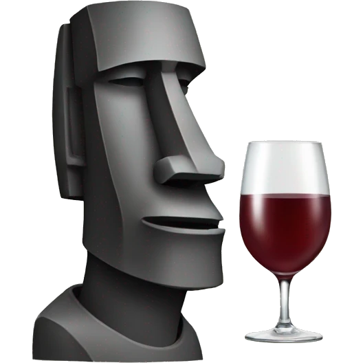 moai drinking wine emoji
