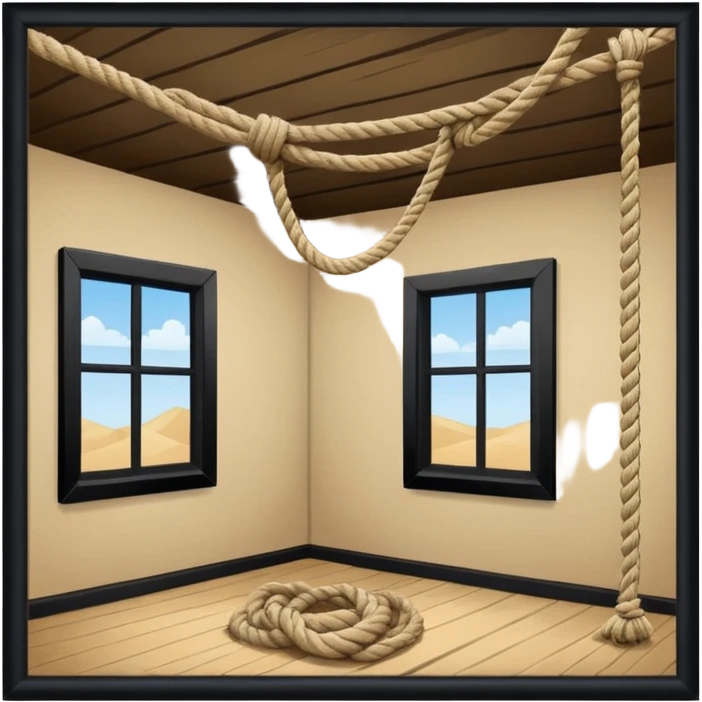 rope tied to the ceiling in a room emoji