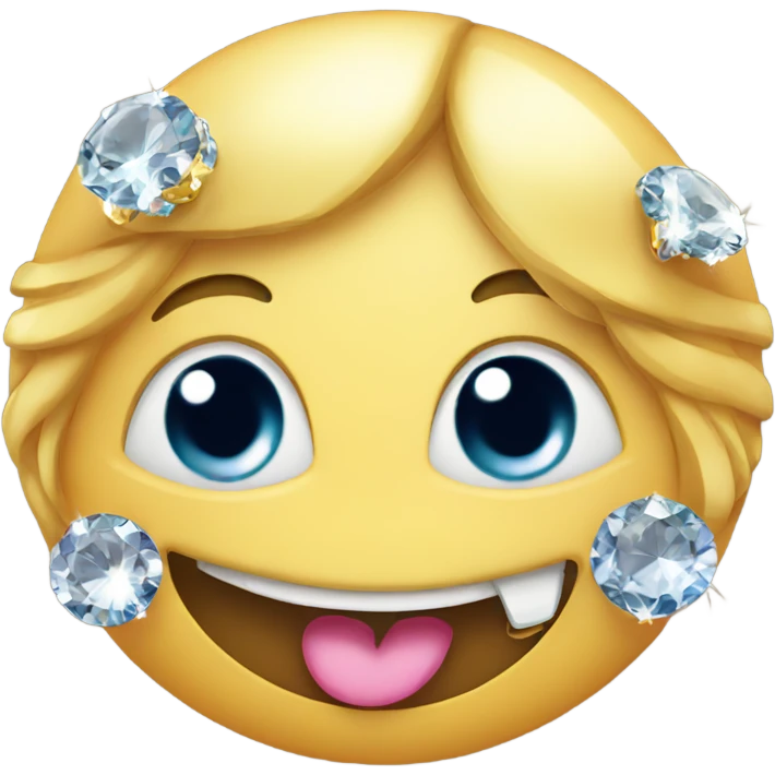 Smiling emoji with gems on teeth emoji