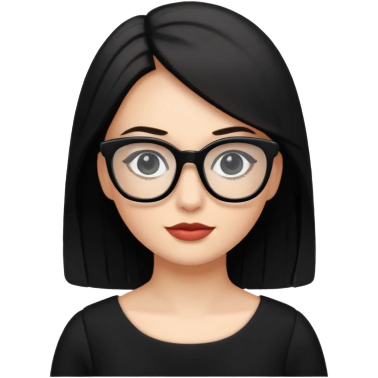 black glasses and black dresses woman emoji