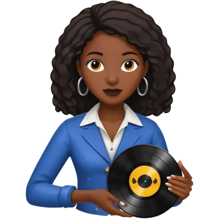 Vinyl Record Collector black woman emoji