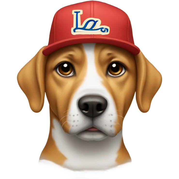 Dog with Los Angeles hat emoji