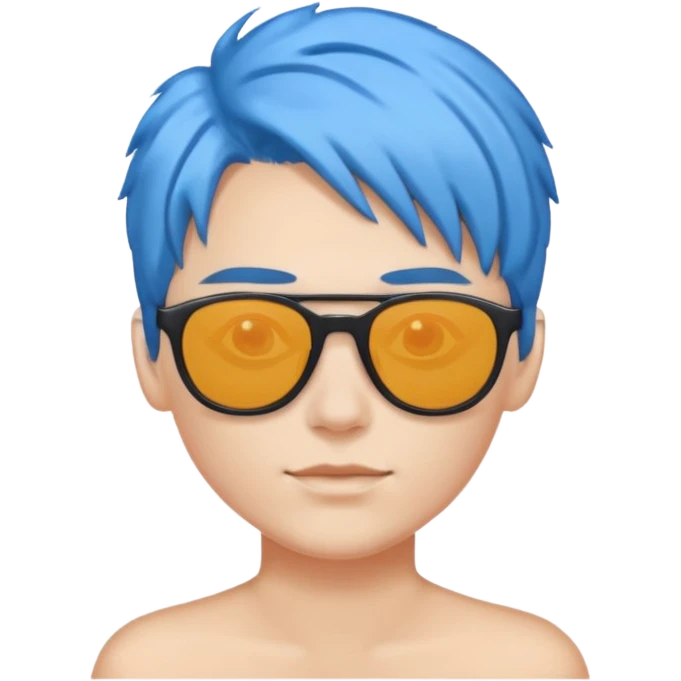 Musica voy with blue hair AND sunglasses emoji