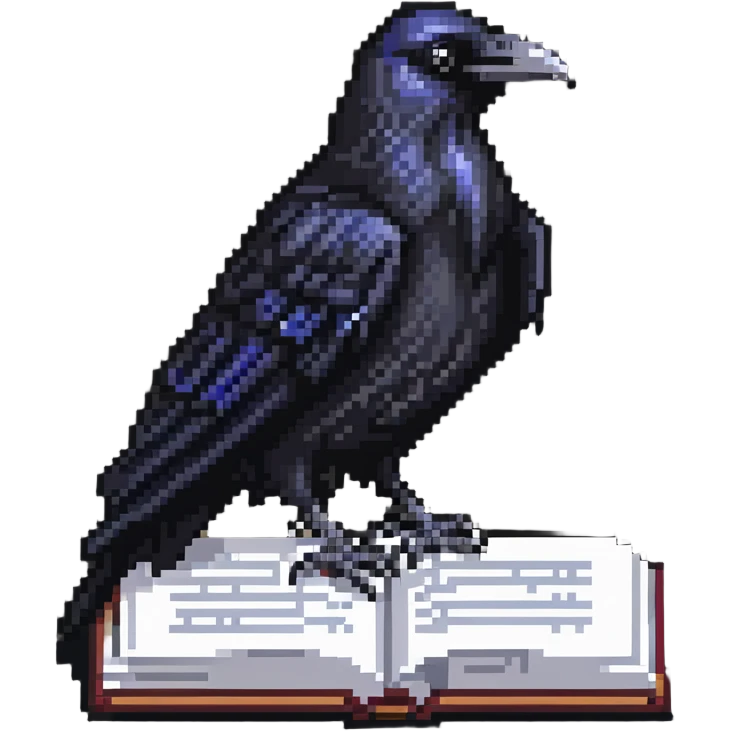 raven on a book emoji
