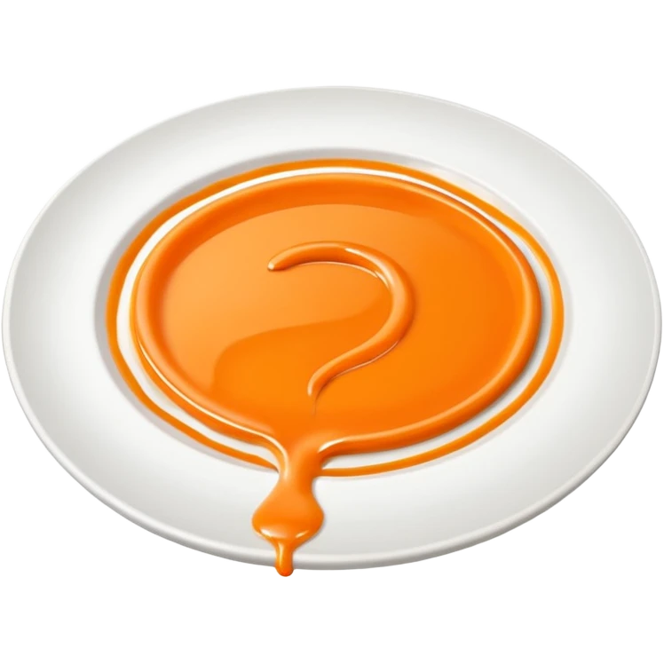 Minimal icon of a white plate with a thin, Michelin-style sauce drizzle in a C shape, using accent color #FF3D00. emoji