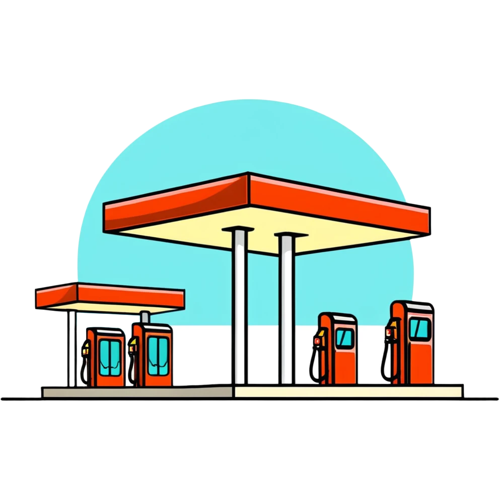 petroleum drop and gas station emoji