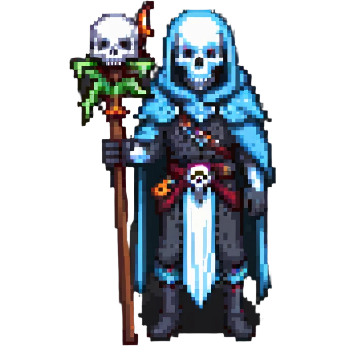 Necromancer with skull staff emoji
