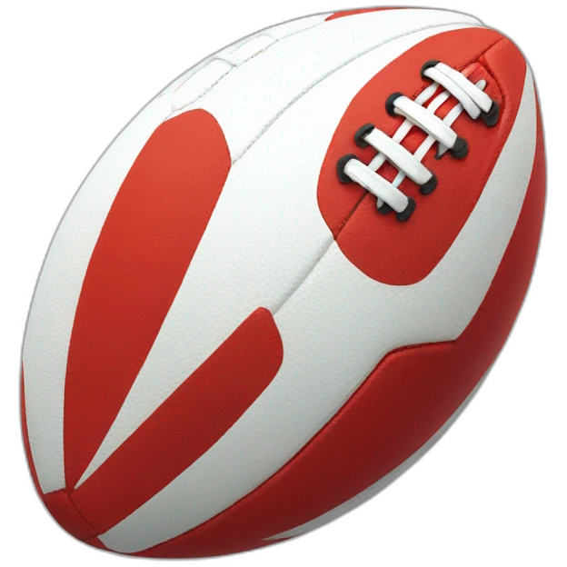 red white football with smile emoji