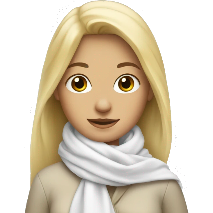 Blonde girl with white scarf emoji
