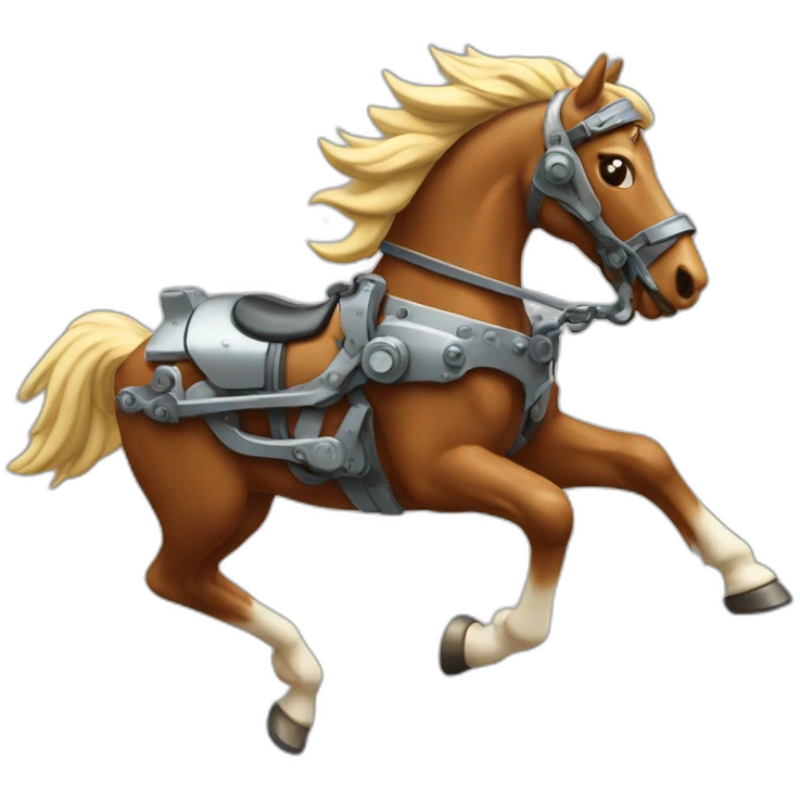 Mechanical running horse emoji