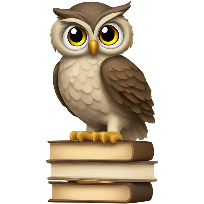 Owl reading a book emoji