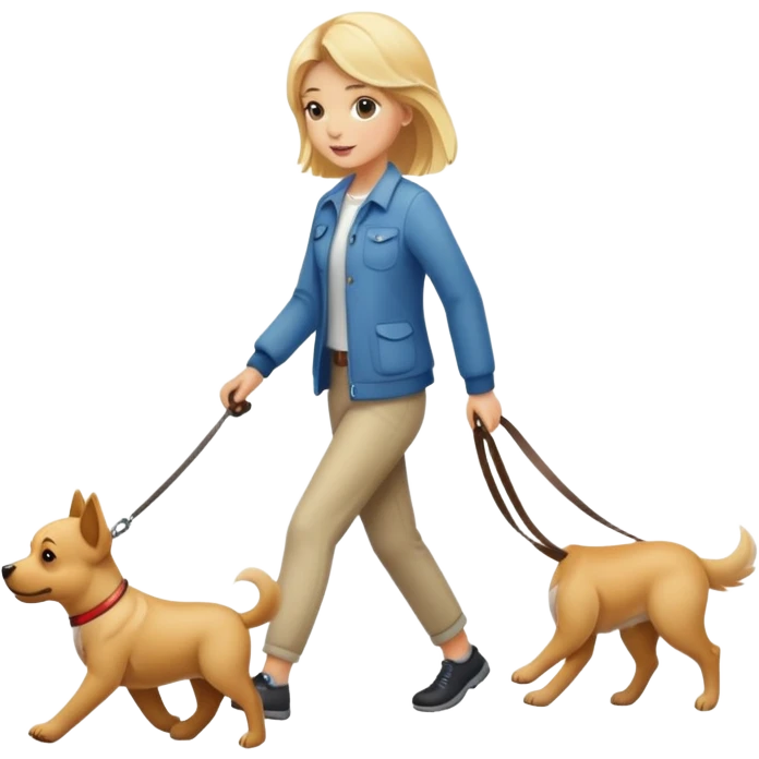 blonde-girl-walking-dog emoji