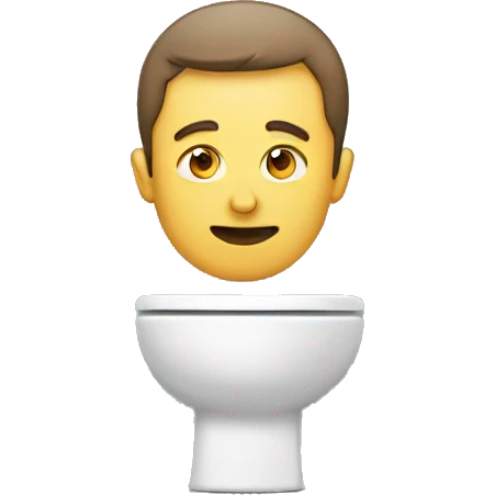 Man sticking out his head from a toilet emoji