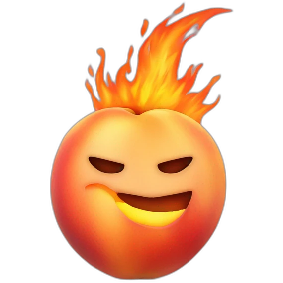 burning peach emoji