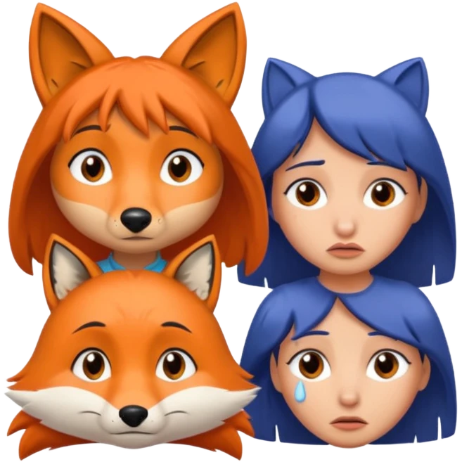 Make Dora and Swiper the fox crying emoji