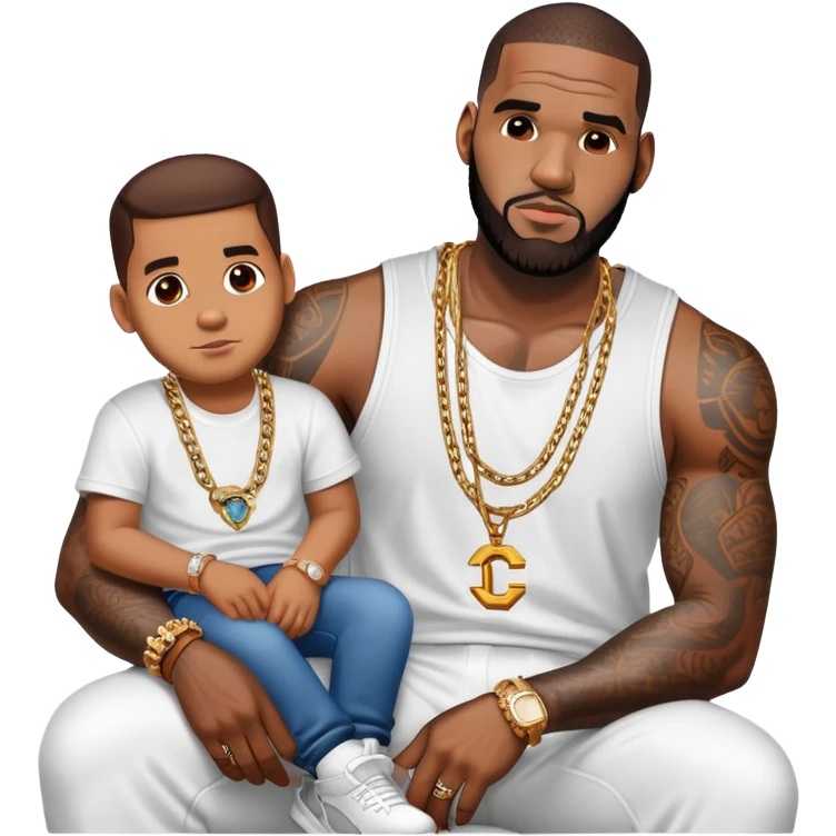 LeBron sitting on drake lap emoji