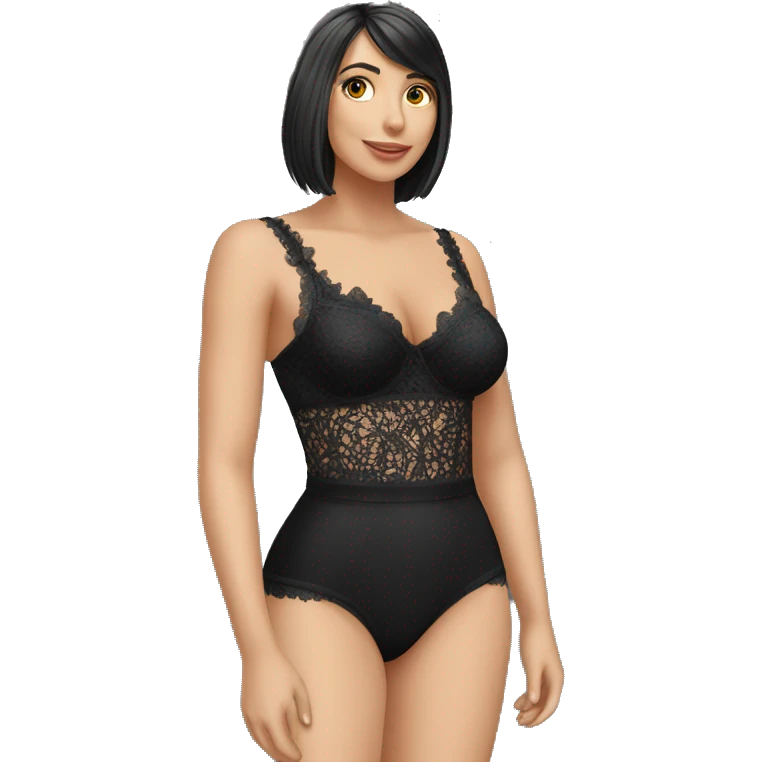 Culotte en dentelle noire échancrée emoji