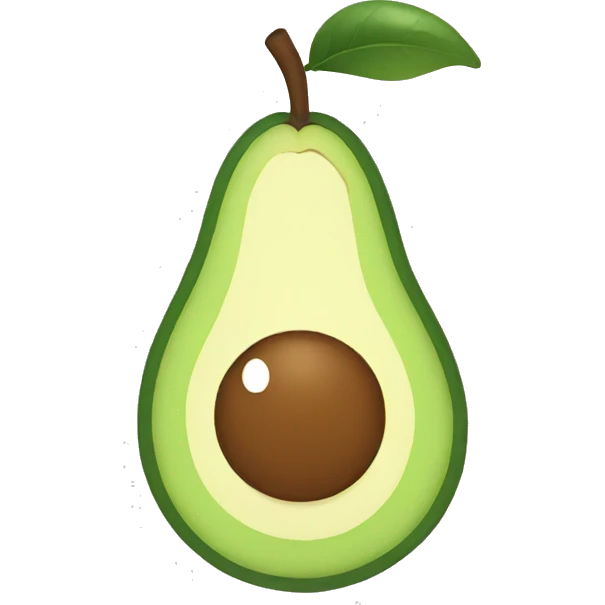 Avocado with cute face  emoji