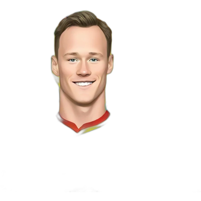Jonathan Toews inside a rainbow heart emoji