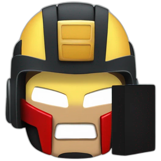 judge dredd with large clapperboard visor emoji